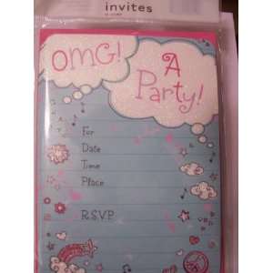  Girls Glitter Party Invitations ~ OMG A Party (Set of 10 