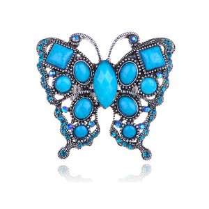   Crystal Rhinestone Moth Empress Butterfly Insect Bug Ring Jewelry