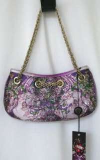    Christian Audigier ED HARDY JANE Lilac Evening Bag Clothing