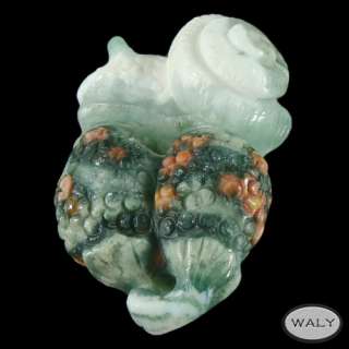 Stunning Carved Ocean Jasper Snail Pendant Bead  