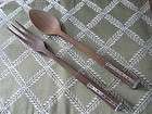 Mid Century Teak Salad Tongs with Sterling Silver Crowns / Caps on 