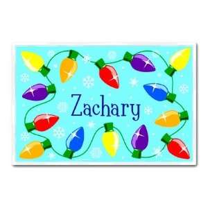 Christmas Lights   Personalized Placemat with Bulbs and Snowflake 