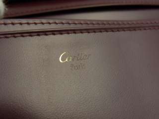 Cartier Authentic Auth Leather Clutch Wallet Purse Red  