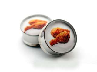 Pair of Fried Chicken Plugs gauges Choose Size new  