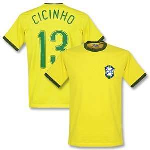   Brazil Home Retro Shirt + Cicinho 13 (02 03 Style)