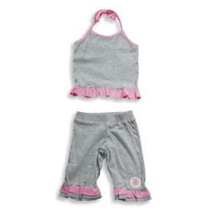   Mish   Infant Girls Halter Capri Set, Grey, Pink (Size 24Months) Baby