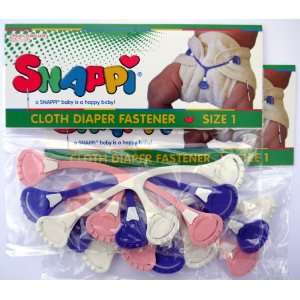 Snappi Cloth Diaper Fasteners   Pack of 6 (2 Pink, 2 Purple, 2 White)