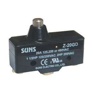 Industrial Grade 5JEE9 Snap Action Switch, Short Spring Plunger 