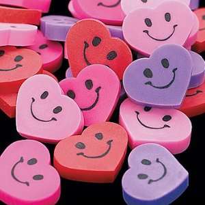  Mini Smile Face Heart Erasers   Kids Stationery & Pencil 