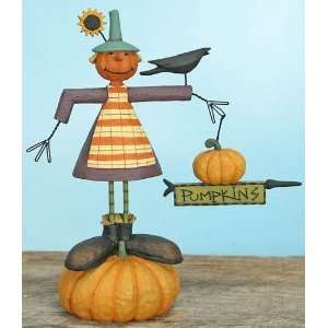   Williraye Scarecrow Girl Figure   Sissy Pumpkin WW6125