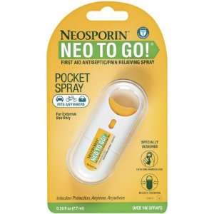 Neosporin Neo To Go Antiseptic Pain Relieving Spray 0.26oz (Pack of 4 