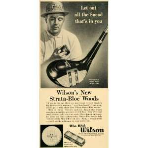  1957 Ad Strata Bloc Woods Wilson Sam Sneed Golf Chicago 