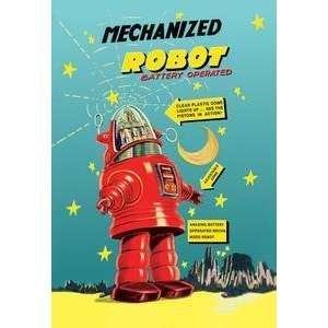  Vintage Art Mechanized Robot   01707 4