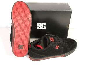 NEW DC FITZ S MENS SKATE SHOES   BLACK/TRUE RED  