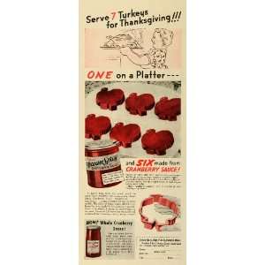   Cranberry Sauce Thanksgiving Turkey Holiday Fruit   Original Print Ad