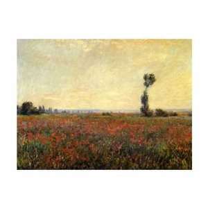 Poppy Landscape by Claude Monet. Size 25 inches width by 20.25 inches 
