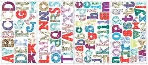 110 New MODERN COLORS ALPHABET WALL STICKERS Names Letters Decals ABC 
