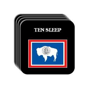  US State Flag   TEN SLEEP, Wyoming (WY) Set of 4 Mini 