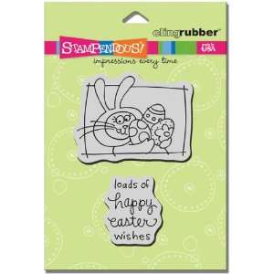  Cling Bunny Wishes Set   Cling Rubber Stamps Arts, Crafts 