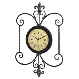  Antique Face Framed Wall Clock with Iron Tracery