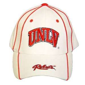  NCAA UNLV NEVADA LAS VEGAS REBELS WHITE HAT CAP VELCRO 