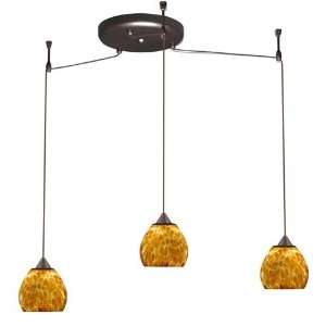   Tay Tay Contemporary / Modern Three Light Pendant with Amber Clou