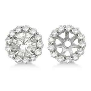 75ct Round Cut Circle Diamond Earring Jackets 14k White Gold G H SI 