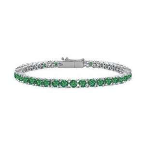  Emerald Tennis Bracelet  925 Sterling Silver   5.00 CT 