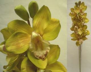 Cymbidium Orchid Flower Spray Silk Artificial  