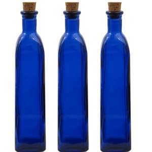 Three 13oz Cobalt Blue Recycled Glass Bottles