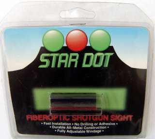 Star Dot Fiber Optic Shotgun Sight For 7/16 Rib   RED  