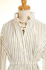 NEW $350+ Twenty8Twelve by Sienna Miller Stripe Shirt Dress Cream Gray 