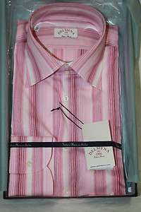 Delsiena ITALY Mens Pink Striped Dress Shirt New in Box SKU 28  