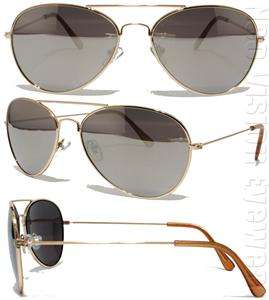 Lot of 3 Black Gold Silver Frame Aviator Sunglasses Silver Mirror 