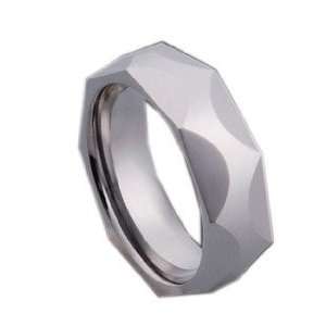  COI White Tungsten Carbide Ring With Platinum Plating 