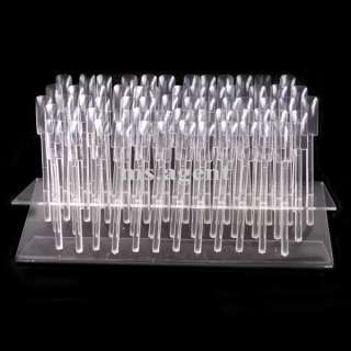 64 Clear Nail Art Showing Stand Practice & Display Sticks Tips Shelf 
