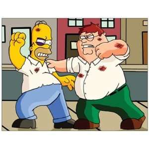  Postcard THE SIMPSONS vs. FAMILY GUY (Homer vs. Peter 