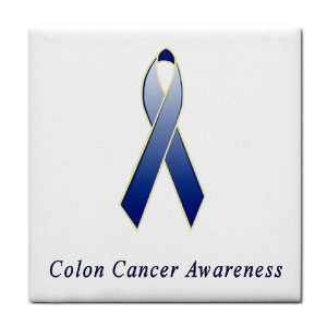 Colon Cancer Awareness Ribbon Tile Trivet