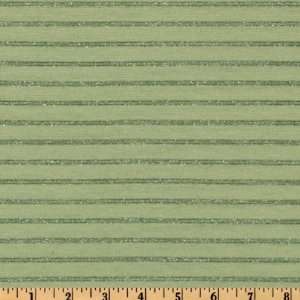   Knit Stripes Sage/Silver Fabric By The Yard Arts, Crafts & Sewing