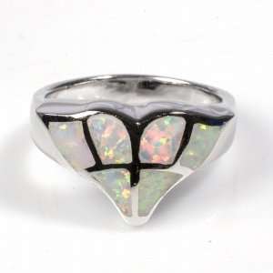  Sterling Silver 13mm Lab Opal Ring (Size 6   9)   Size 9 