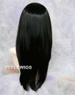 Long Straight 3/4 Wig Fall Hair Piece Jet Black SAWA 1  