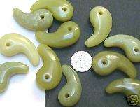 Long olive jade magatamaShinto stone amulets  