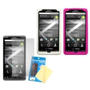  Two Silicone Cases / Skins / Covers (White, Hot Pink 