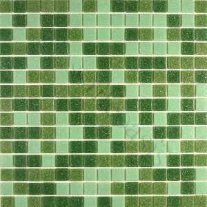  Shrubbery 3/4 x 3/4 Green Gem Blends Glossy Glass Tile 