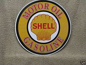 Shell Motor Oil Vintage Round Tin Metal Sign  