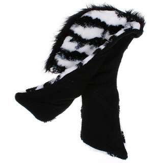 Multifunctional Cartoon Animal Zebra Plush Soft Warm Cap Hat Earmuff 