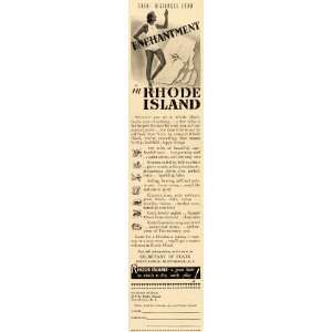 1936 Vintage Ad Rhode Island Travel Vacation State   Original Print Ad 