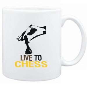  Mug White  LIVE TO Chess  Sports