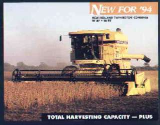 New Holland TR87 TR97 Twin Rotor Combine Brochure 1994  