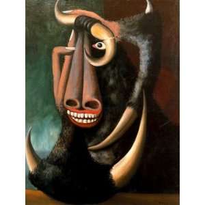   Oil Reproduction   Oscar Dominguez   32 x 42 inches   Head of a bull